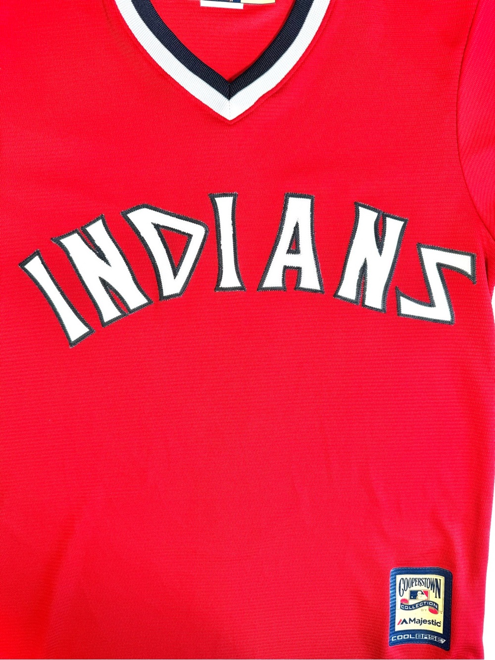 Majestic Cooperstown Cleveland Indians 1974 Retro Jersey Red S Vintage Throwback - Picture 2 of 11